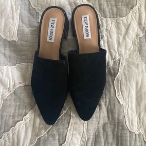 Steve Madden slides suede black size 7m